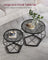 Set of 2 Round Coffee Tables - Steel - Slate Grey and Ink Black