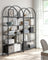 5-Tier Ladder Shelf - Glass - Black and Gold - Slim Design for Bedroom