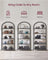 5-Tier Ladder Shelf - Glass - Black and Gold - Slim Design for Bedroom