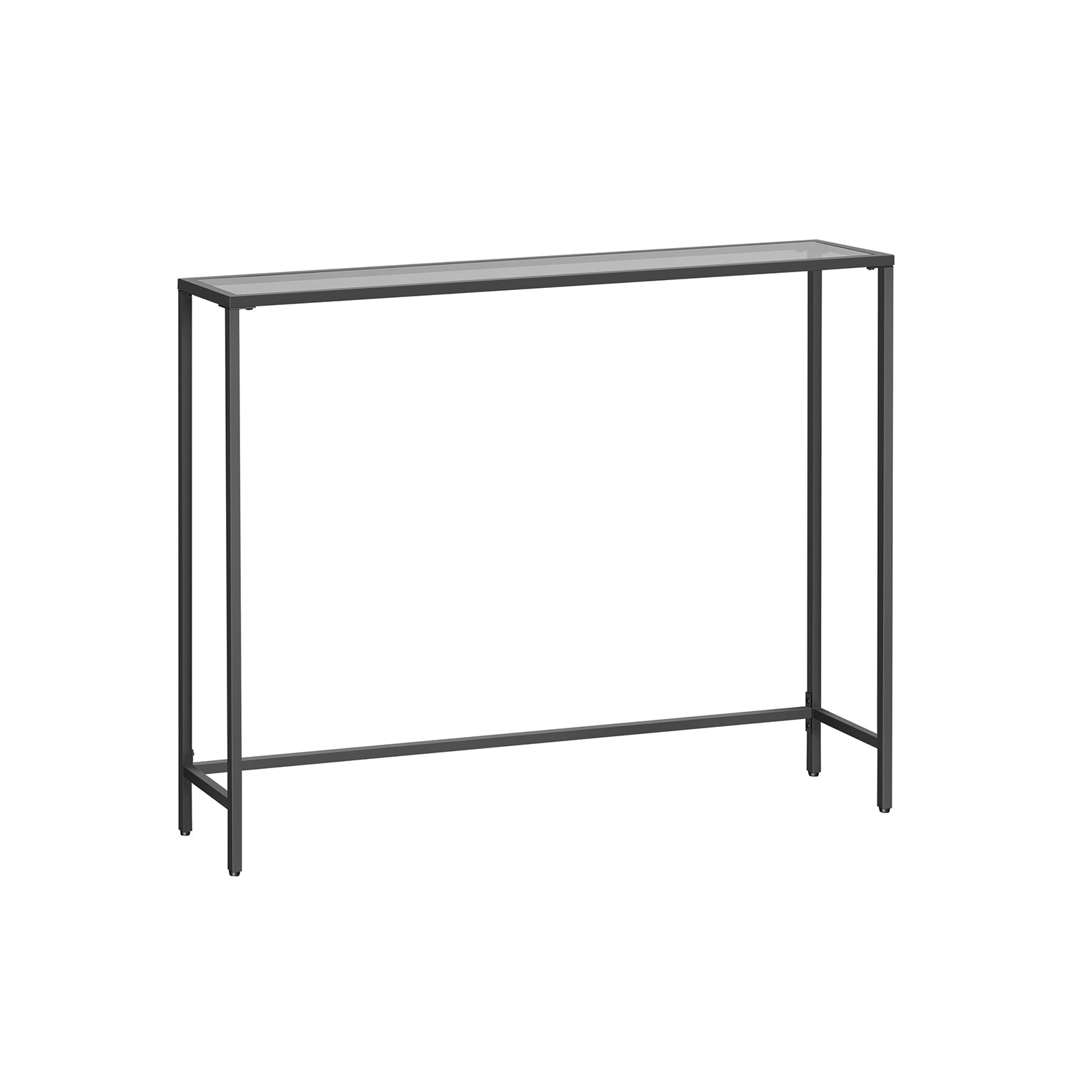 Console Table - Tempered Glass - Ink Black and Slate Grey