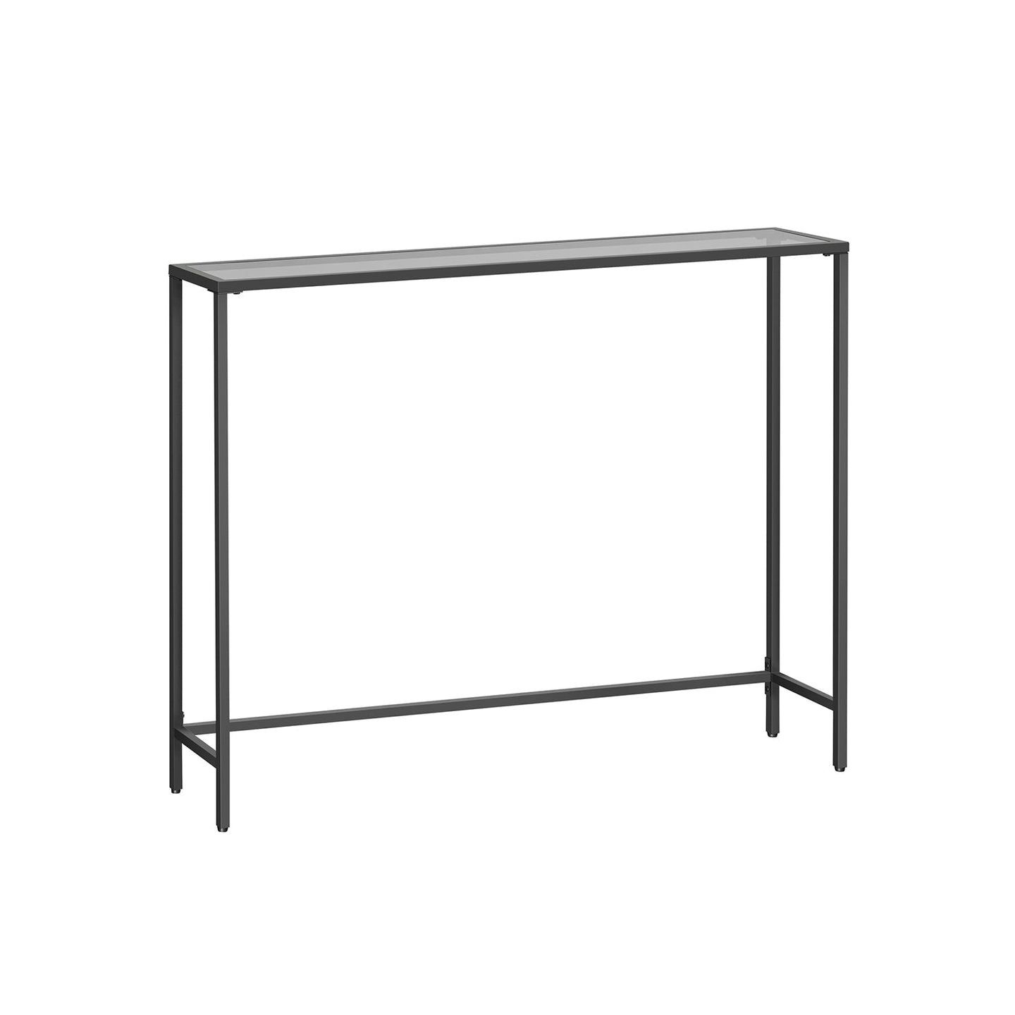 Console Table - Tempered Glass - Ink Black and Slate Grey