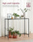 Console Table - Tempered Glass - Ink Black and Slate Grey