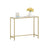 Console Table - Tempered Glass - Gold - Sturdy Design with Adjustable Feet