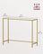 Console Table - Tempered Glass - Gold - Sturdy Design with Adjustable Feet