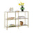 3-Tier Tempered Glass Sofa Table - Tempered Glass - Gold - Modern Storage Shelf