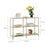 3-Tier Tempered Glass Sofa Table - Tempered Glass - Gold - Modern Storage Shelf