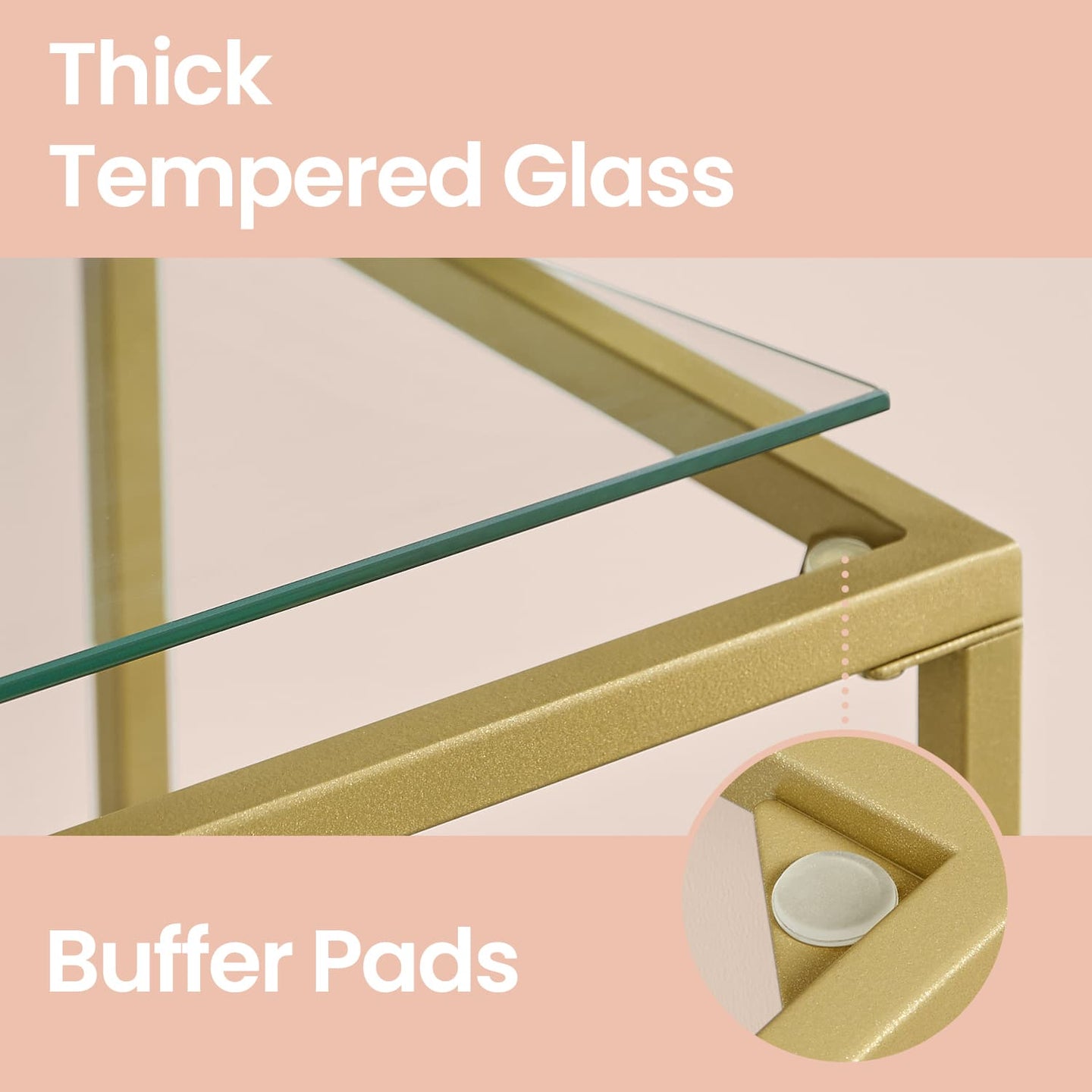 Bookcase - Tempered Glass - Gold - 4-Tier Shelf for Versatile Storage
