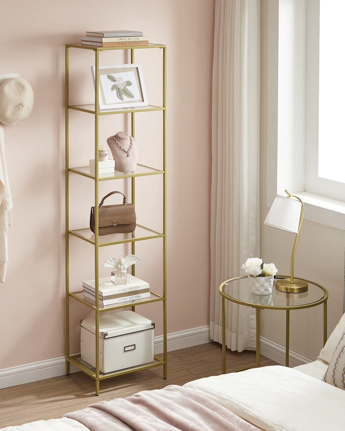 Glass Shelf Bookcase - Tempered Glass - Clear - 5-Tier Design for Versatile Storage