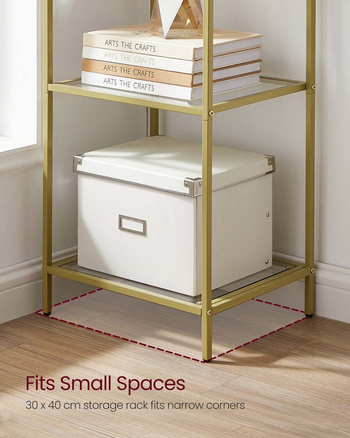 Glass Shelf Bookcase - Tempered Glass - Clear - 5-Tier Design for Versatile Storage