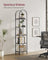 5-Tier Tempered Glass Shelving Unit - Steel - Ink Black and Slate Grey - Arched Design
