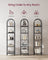 5-Tier Tempered Glass Shelving Unit - Steel - Ink Black and Slate Grey - Arched Design
