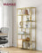 Tall Bookcase - Tempered Glass - Clear - 6-Tier Design for Versatile Display and Storage