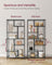 Tall Bookcase - Tempered Glass - Clear - 6-Tier Design for Versatile Display and Storage