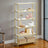 Tall Bookcase - Tempered Glass - Gold - 6-Tier Shelving Unit for Living Room and Study