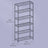 Tall Bookcase - Tempered Glass - Gold - 6-Tier Shelving Unit for Living Room and Study