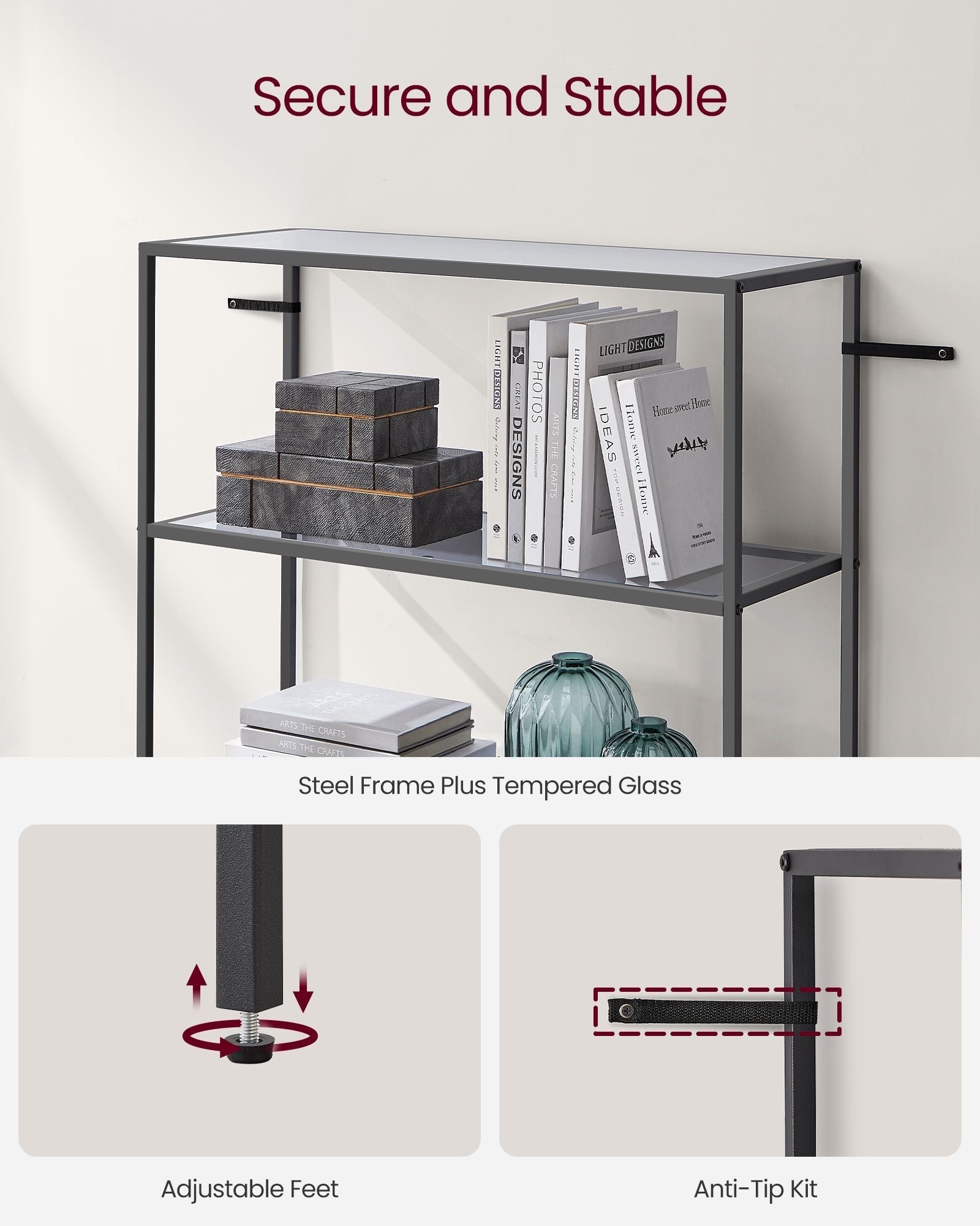 6-Tier Storage Rack - Tempered Glass - Clear