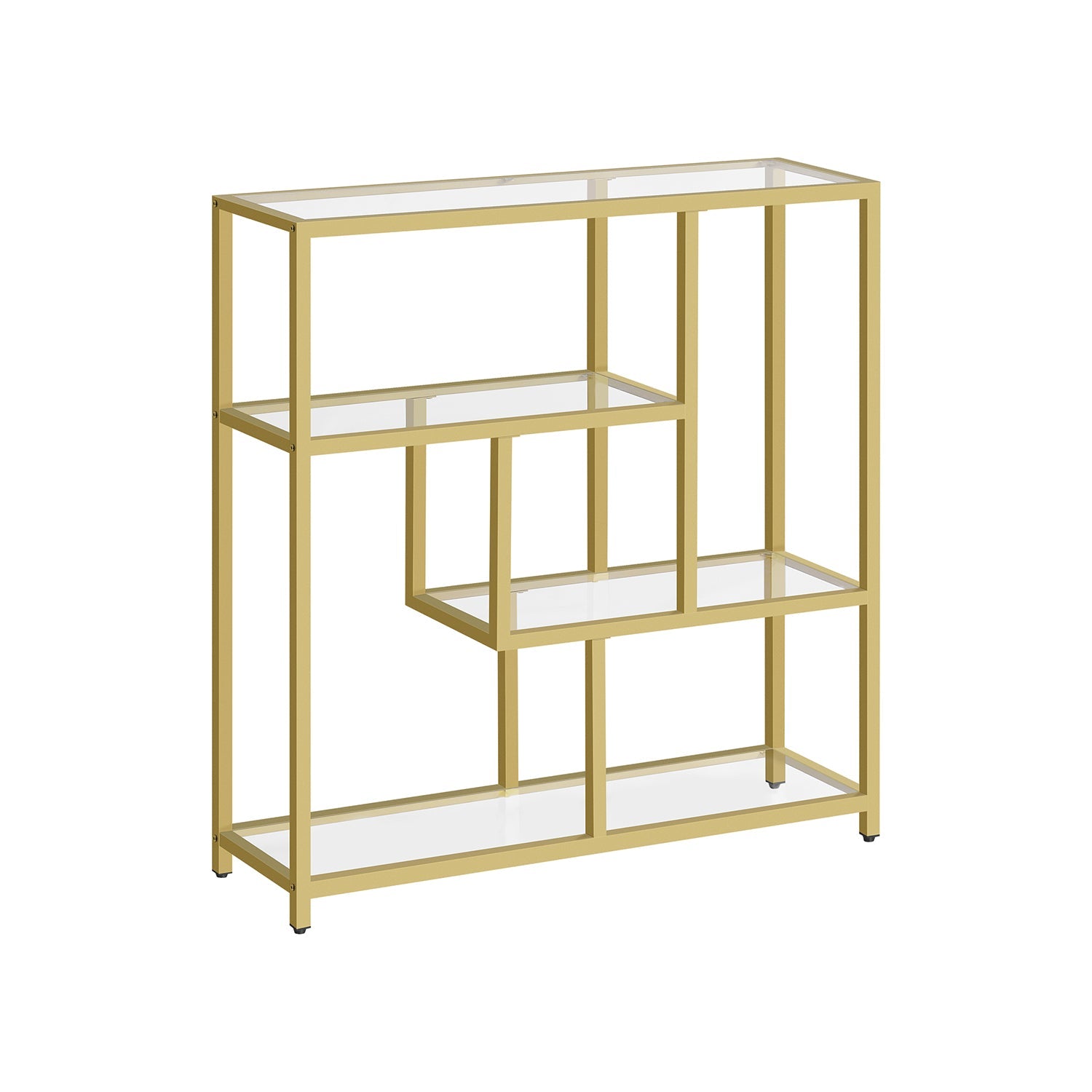 4-Tier Freestanding Bookcase - Metal - Transparent