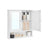 Wall-Mounted Storage Cabinet - Wood - White - Double Mirrored Doors with Adjustable Height Rack