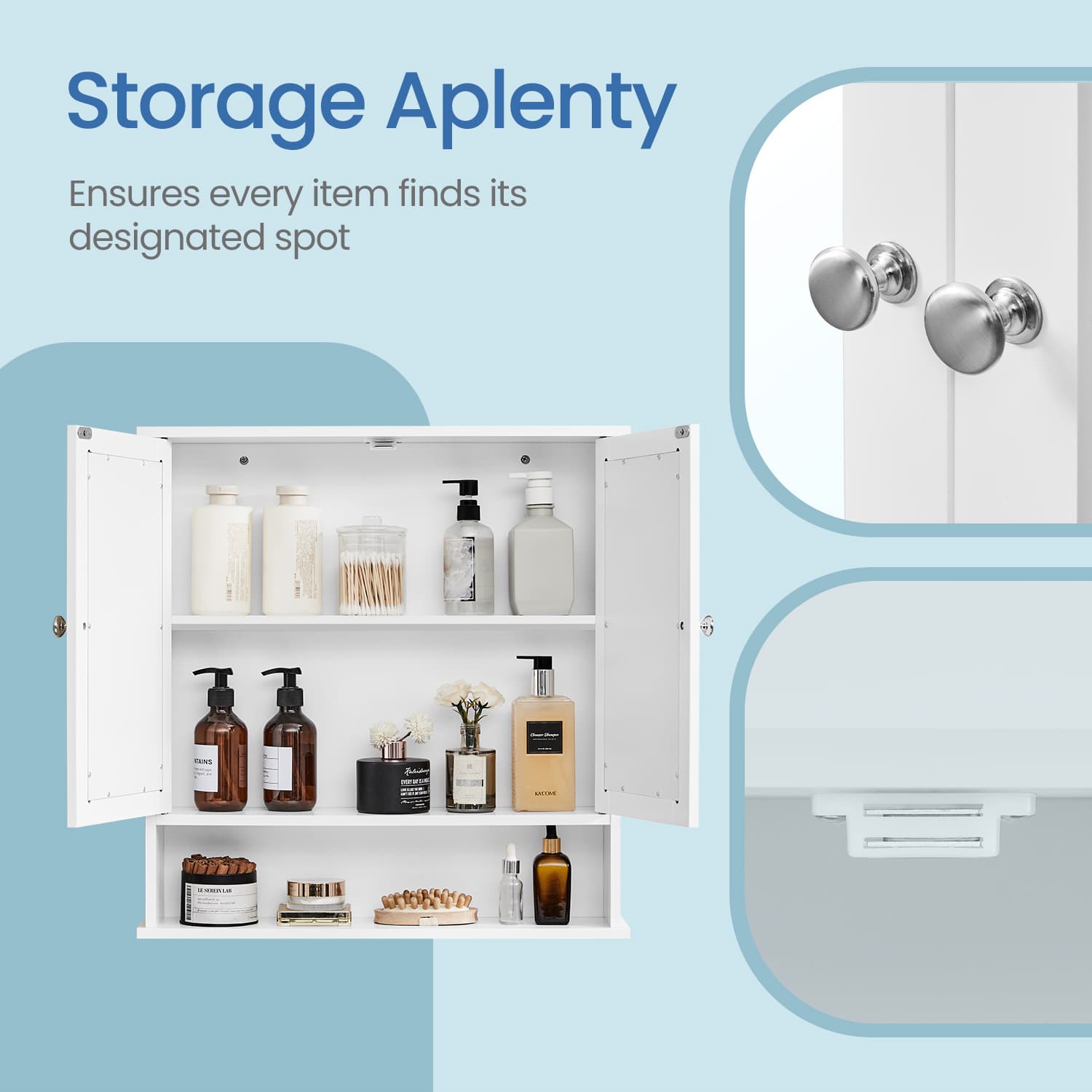 Bathroom Cabinet - Engineered Wood - Dove Gray - Wall-Mounted with 2 Mirrored Doors and Adjustable Shelf