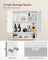 Wall-Mounted Storage Cabinet - Wood - White - Double Mirrored Doors with Adjustable Height Rack