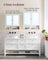Wall-Mounted Storage Cabinet - Wood - White - Double Mirrored Doors with Adjustable Height Rack