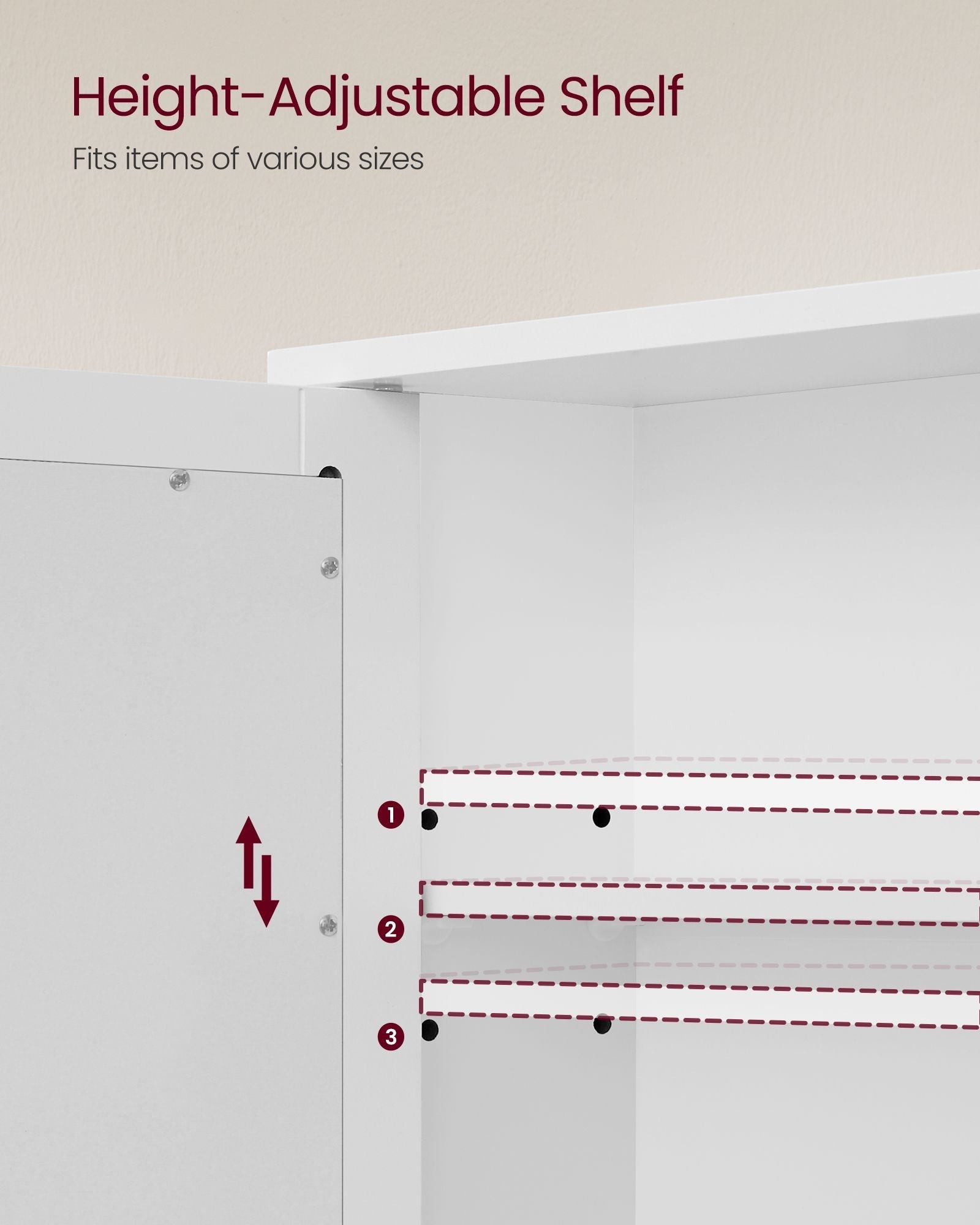 Wall-Mounted Bathroom Cabinet - White - Wooden