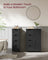 Bathroom Floor Storage Cabinet - Engineered Wood - Grey - Freestanding with 4 Drawers