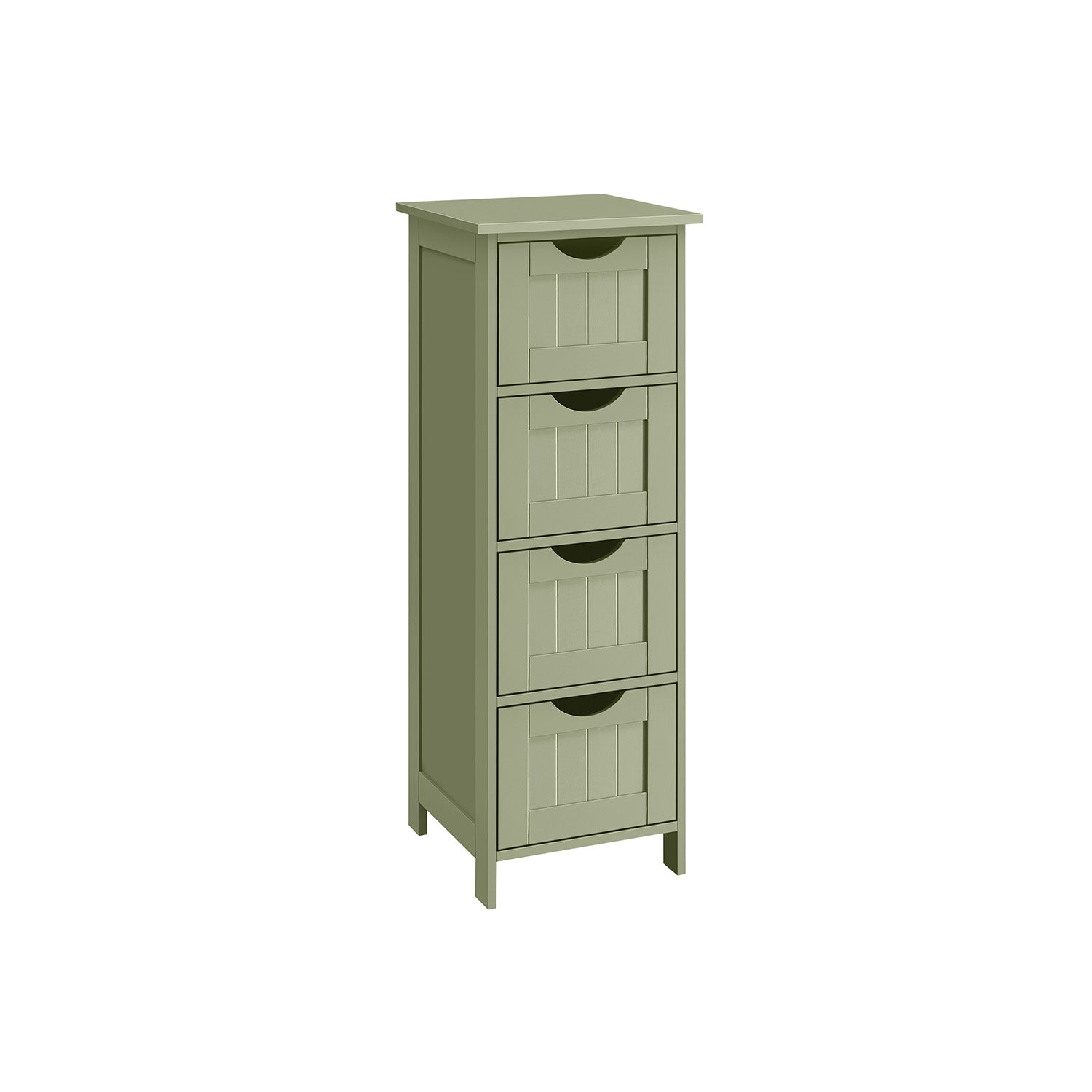 Bathroom Storage Cabinet - Wood - Laurel Green - Freestanding with 4 Drawers