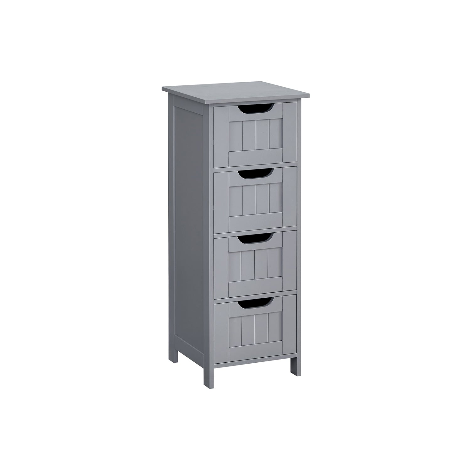 Bathroom Floor Storage Cabinet - Wood - Mystic Grey - Freestanding with 4 Drawers