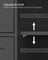 Bathroom Floor Storage Cabinet - White Wood - Ink Black - 4 Drawers and 1 Wardrobe Compartment