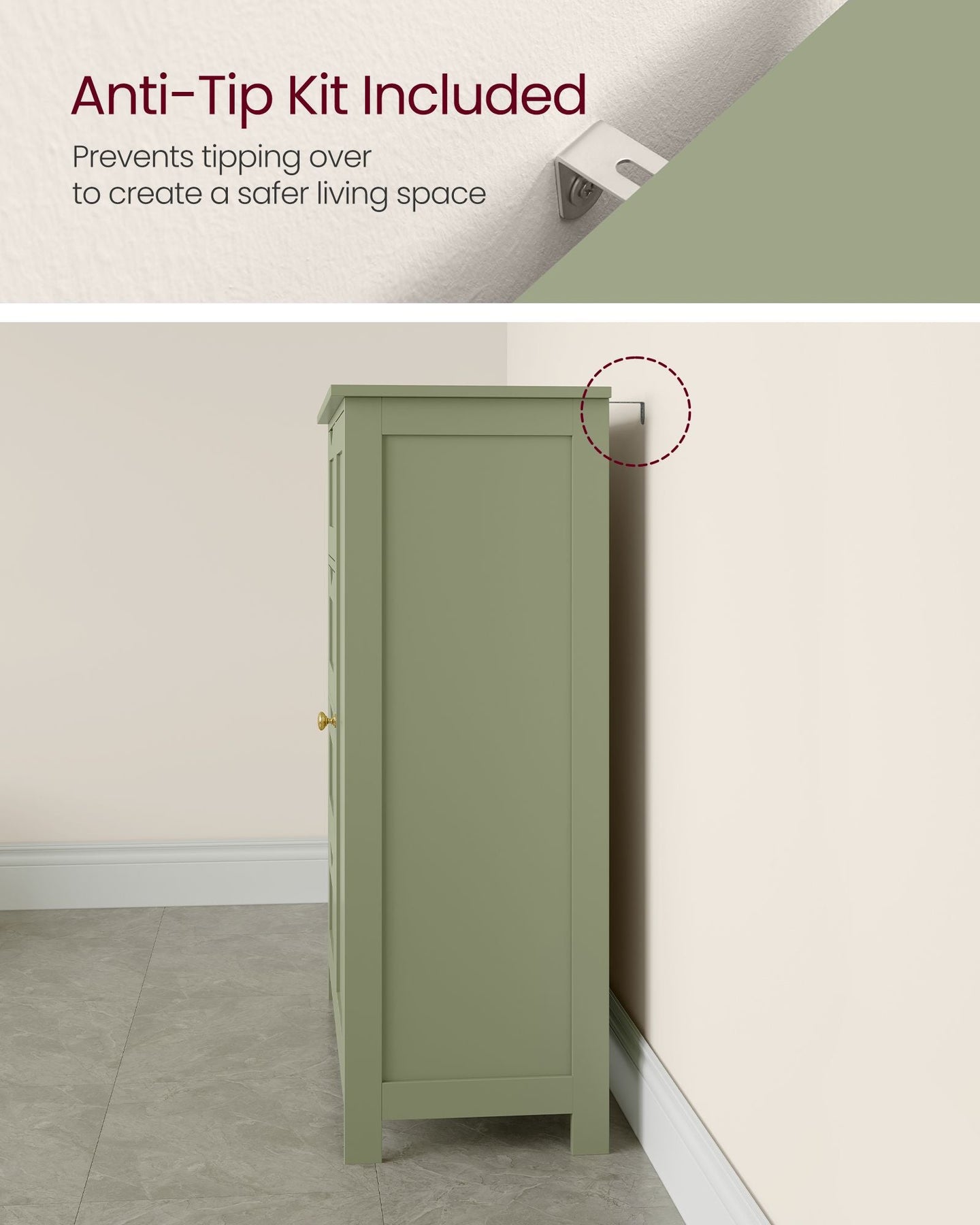 Bathroom Storage Unit - Wood - White - 4 Drawers and 1 Wardrobe Compartment