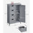 Bathroom Floor Storage Cabinet - Wood - White - Features 4 Drawers and 1 Wardrobe Compartment