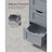 Bathroom Floor Storage Cabinet - Wood - White - Features 4 Drawers and 1 Wardrobe Compartment