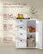 Bathroom Floor Storage Cabinet - Wood - Cloud White - 4 Drawers and Adjustable Shelf