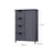 Bathroom Floor Storage Cabinet - White Wood - Grey - 4 Drawers and 1 Wardrobe Compartment