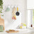 Wall-Mounted Coat Rack - 4 Hooks - Wood - White and Silver