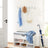 Wall-Mounted Coat Rack - 4 Hooks - Wood - White and Silver