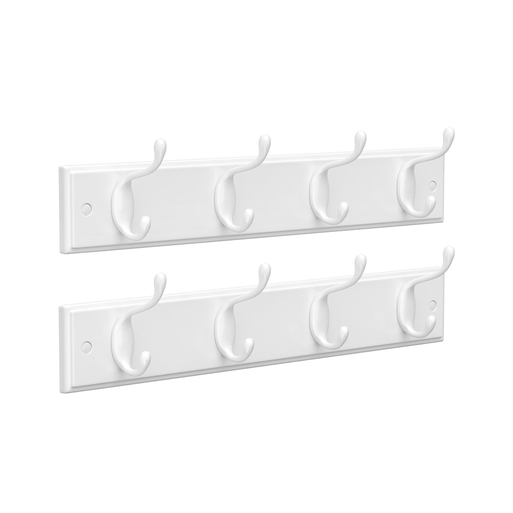 Set of 2 Wall-Mounted Metal Coat Racks Cloud - MDF and Zinc Alloy - White
