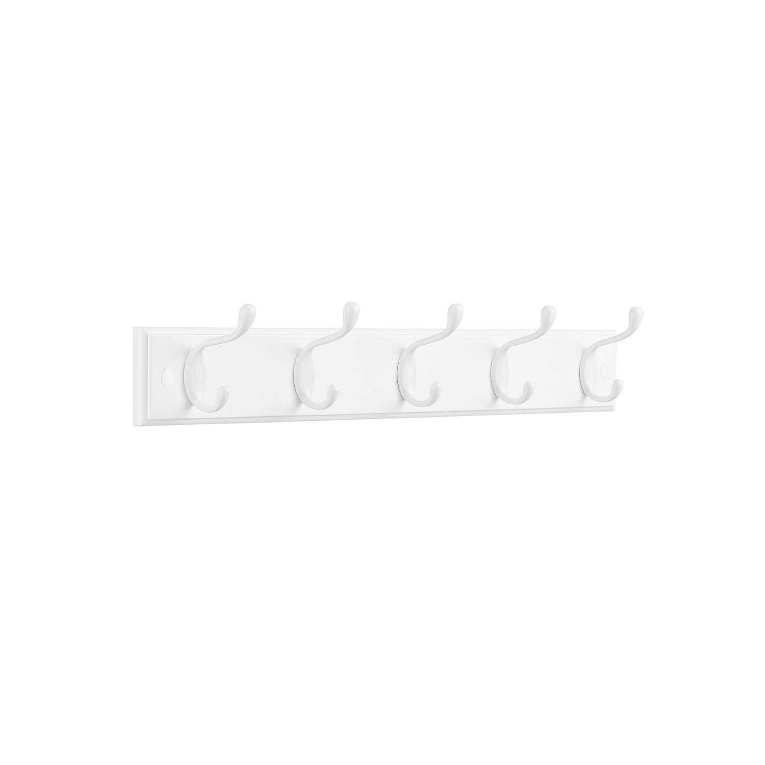 Wall-Mounted Coat Rack - 5 Dual Hooks - Wood - Cloud White