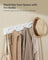 Wall-Mounted Coat Rack - 5 Dual Tri-Hooks - Wood - Cloud White