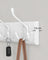 Wall Mounted Coat Rack - Metal - White - 4 Tri-Hooks for Entryway and Bathroom