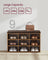 Storage Bench - Wood - Black - Padded Seat with 9 Adjustable Compartments