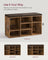 Storage Bench - Wood - Black - Padded Seat with 9 Adjustable Compartments