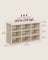 Shoe Bench - Wood - Natural Beige - Padded Seat with 9 Adjustable Compartments