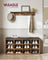 Shoe Storage Bench - Wood - White - Padded Seat with 12 Compartments