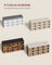 Storage Bench - Wood - Natural Beige - Padded Seat with 12 Compartments