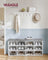 Shoe Bench - Wood - Classic White - Padded Seat with 12 Adjustable Compartments