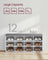 Shoe Bench - Wood - Classic White - Padded Seat with 12 Adjustable Compartments