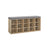 Shoe Storage Bench - Wood - Natural - 15 Open Compartments with Cushion
