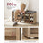 Shoe Storage Bench - Wood - Natural - 15 Open Compartments with Cushion